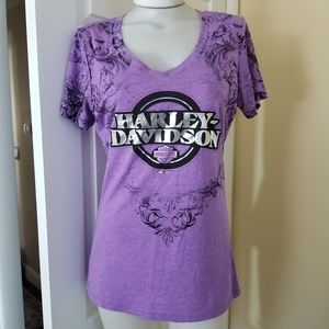 Harley-Davidson Purple Vneck T-Shirt NWT